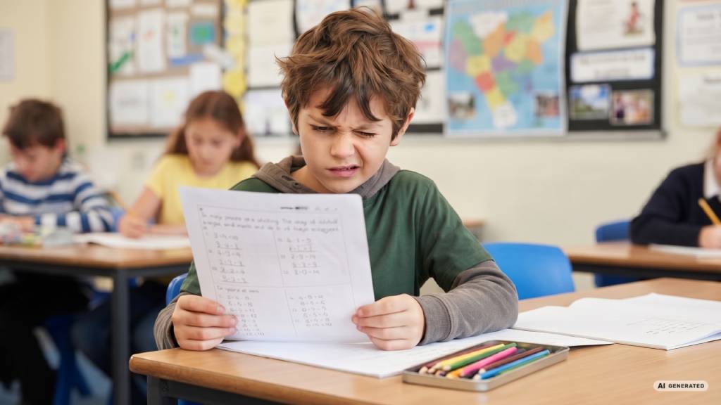 bambino fatica a vedere a scuola
